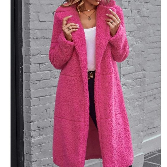. Jackets & Blazers - pink plush teddy coat jacket winter fall